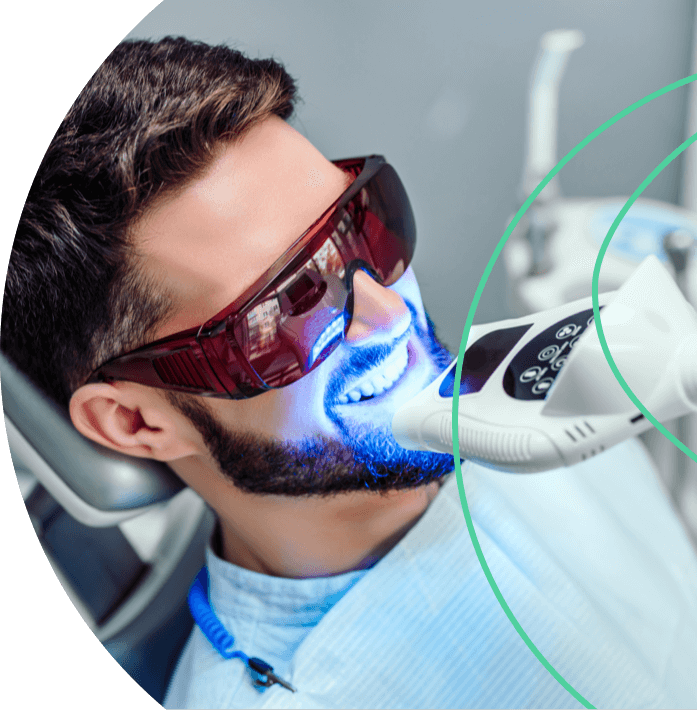 patient having in-house Laser Teeth Whitening